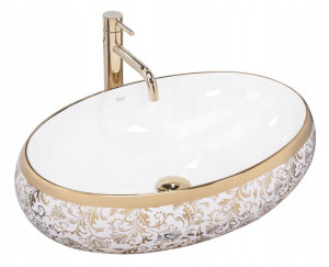 Umywalka Ceramiczna Nablatowa Meryl White Gold