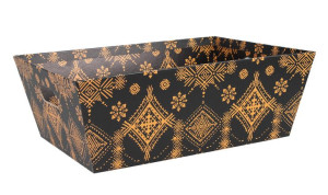 Prostokątny Koszyk Papierowy Prezentowy 34x25x12 Cm