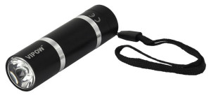 Latarka LED mini 1W aluminiowa czarna 3xAAA URZ0902
