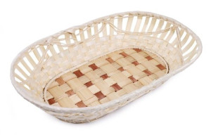 Owalny Koszyk Bambusowy 34x22x7h Cm