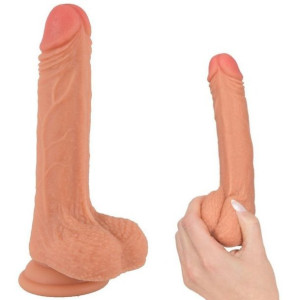 Smukłe Dildo Real Nature 17,8cm Elastyczny Silikon