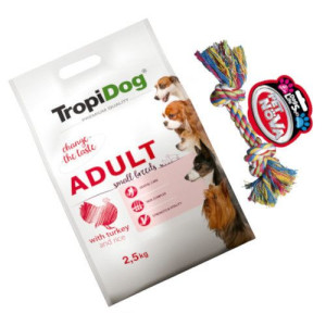 Tropidog Premium Adult S Turkey Rice 2.5kg + Sznur 17cm GRATIS