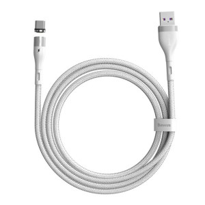 Baseus Kabel Zinc Magnetyczny - USB na Typ C - 5A 1 metr (CATXC-N02) biały