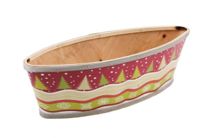 Koszyk Z Łuby Z Motywem Świątecznym 37x13x11h Cm