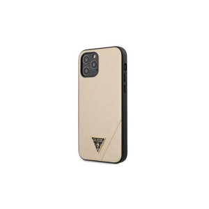 Guess nakładka do iPhone 12 Mini Saffiano Apple iPhone 12 Mini Guess Złoty