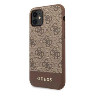Guess nakładka  4G PU Metal Logo Apple Iphone 14 PRO MAX Guess Brązowy