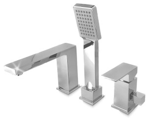 TERZO Bateria Wannowa 3 Otworowa CHROM