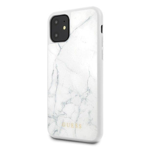 Oryginalne Etui GUESS - Hard Case Marble Apple iPhone 11 Guess Biały