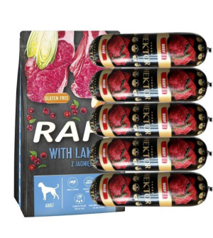 DOLINA NOTECI Rafi karma sucha dla psa z jagnięciną 10kg + Hektor 5x900g