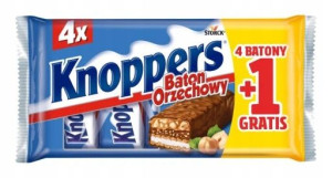 Baton KNOPPERS Wafelek ORZECHOWY 5 SZTUK x 40g