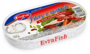 EvraFish FILETY Z MAKRELI w Sosie Pomidorowym 170g