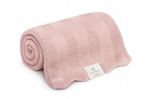 Bambusowy kocyk powder pink 80x100 – fir MY MEMI