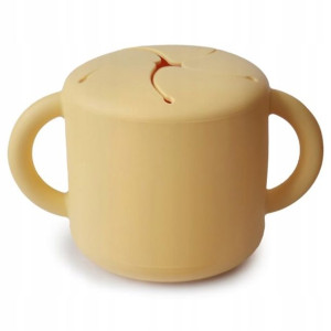 Kubek niewysypek na przekąski Mushie Pale Daffodil