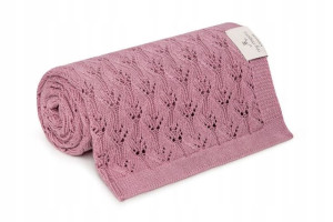 Ażurowy kocyk bambusowy 80x100 Vintag Pink MY MEMI