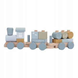 Little Dutch Pociąg Drewniany Klocki Błękit LD7036