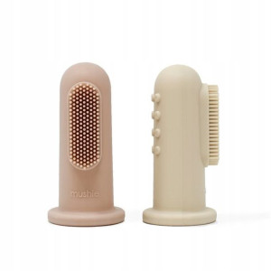 Szczoteczki na palec Mushie Blush Sand 2szt.