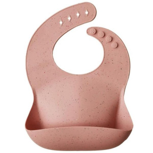 Śliniak silikonowy Mushie 10128 Peach Terazzo