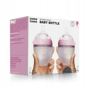 2 antykolkowe butelki COMOTOMO 150 ml Pink NEWBORN