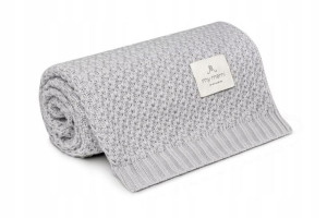 Bambusowy kocyk light grey 80x100 - chain MY MEMI