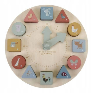 Little Dutch Drewniany zegar do nauki, edukacyjny