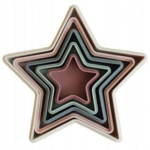 Mushie - Piramidka sensoryczna NESTING STAR