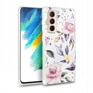 TECH-PROTECT FLORAL WHITE Samsung S21 FE Tech-Protect Biały