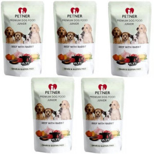 Petner Junior Wołowina Królik 5x500g