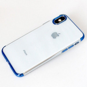 Etui nakładka Clear Case Huawei Y5 2019  Przezroczysty z niebieska ramka