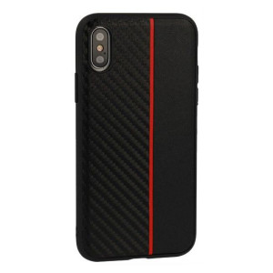 Etui Bumper Huawei Mate 20  Czarny z czerwoym paskiem