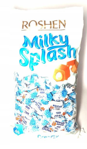 CUKIERKI Milky Splash Roshen SZKLANKA MLEKA 1kg