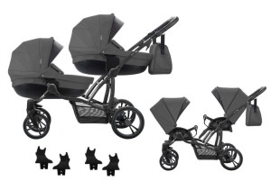 BEBETTO wózek bliźniaczy 42 2w1 +adaptery kolor 04