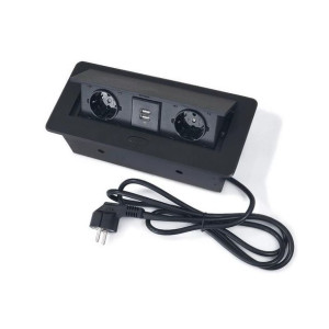 Gniazdo w blat biurkowy 2x230V 2xUSB 2.1 CZARNY