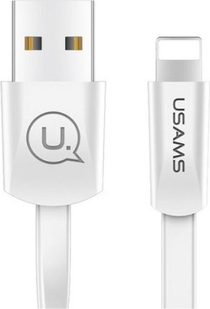 Kabel płaski USAMS U2 Lightning 1,2m biały/white SJ199IP02 Apple iPhone 5/6