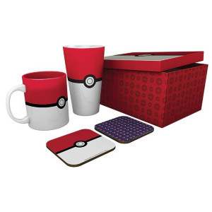 Zestaw prezentowy Pokemon - Pokeball: kubek, szklanka, 2 x podkładka - ABS
