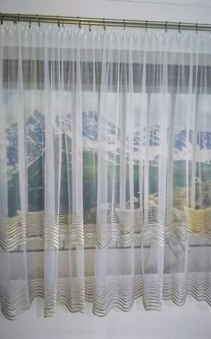 FIRANA salon nabłyszczana markizeta srebna złota szer.420 cm wys. 160 cm