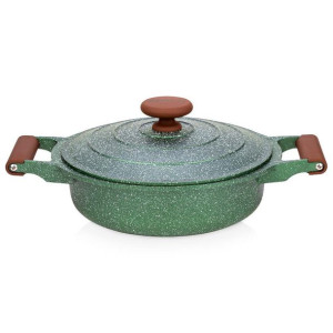 Patelnia granitowa głęboka z pokrywką garnek niski OMEGA 26 cm 3,5 l