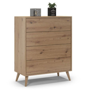 Komoda dekoracyjna do salonu sypialni 80x40x100 cm dąb mat