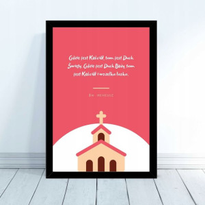 Plakat Krzyż Kościół Jezus prezent 30x40 czerwony