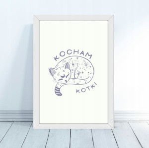 Plakat 'Kocham Kotki' w ramie 30x40cm rama