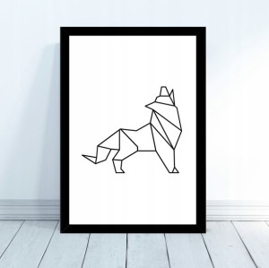 Plakat 'Pies Origami' w ramie 30x40cm rama