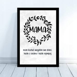 Plakat Mama Miłość Dom Dzieci 30x40cm prezent