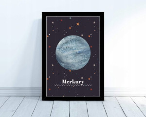 Plakat Kosmos Planeta Merkury Planety 30x40cm