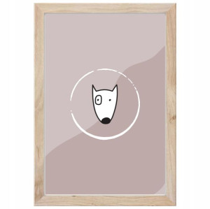 Plakat Piesek Amstaff w ramie 30x40 cm minimalizm