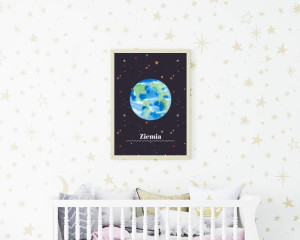 Plakat w ramie Ziemia Kosmos Planety 30x40cm