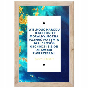 Plakat 'Wielkość Narodu' w ramie 30x40cm Weganizm