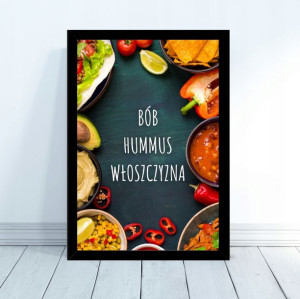 Plakat Bób Hummus Włoszczyzna Wege 30x40 prezent