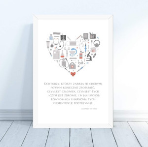 Plakat Cytat dla lekarza medycyna 30x40cm prezent