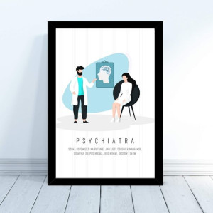 Psychiatra Plakat do gabinetu prezent 30x40cm