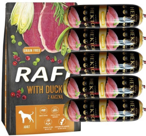 DOLINA NOTECI Rafi karma sucha dla psa z kaczką 10kg + Hektor 5x900g