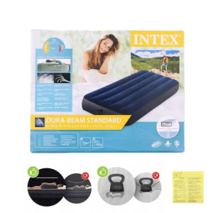 MATERAC INTEX Welurowy Dmuchany JEDNOOSOBOWY MOCNY